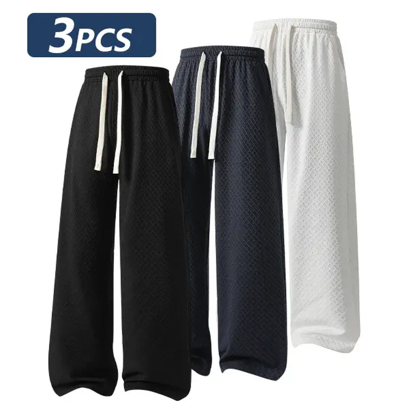 Summer Casual Sweatpants, Lightweight Breathable Fitness Running Outdoor All-Season Fashionable Comfortable Lightweight Daily Wear Bo Men'S Solid Color Drawstring Waist Long Pants Pantalones Para Hombre