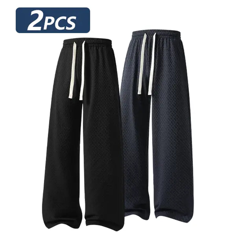 Summer Casual Sweatpants, Lightweight Breathable Fitness Running Outdoor All-Season Fashionable Comfortable Lightweight Daily Wear Bo Men'S Solid Color Drawstring Waist Long Pants Pantalones Para Hombre