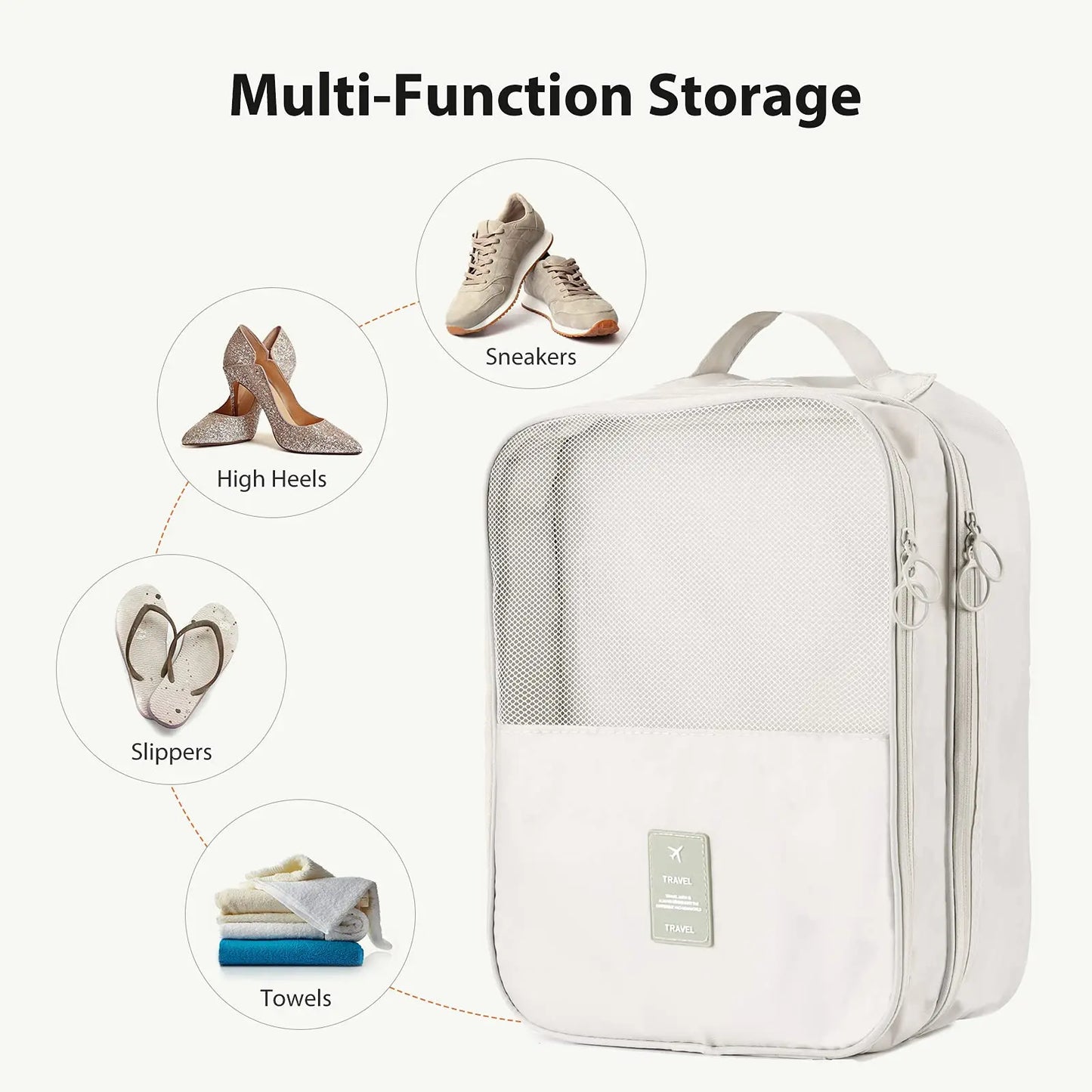 Shoe Bags for Travel,Shoe Bag Holds 3 Pair of Shoes,Shoe Storage Pouch for Travel and Daily Use,Shoe Organizer Travel Essentials for Packing in Suitcase,Waterproof