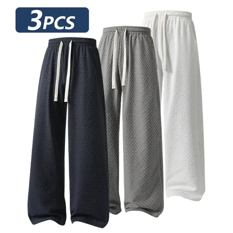 Summer Casual Sweatpants, Lightweight Breathable Fitness Running Outdoor All-Season Fashionable Comfortable Lightweight Daily Wear Bo Men'S Solid Color Drawstring Waist Long Pants Pantalones Para Hombre