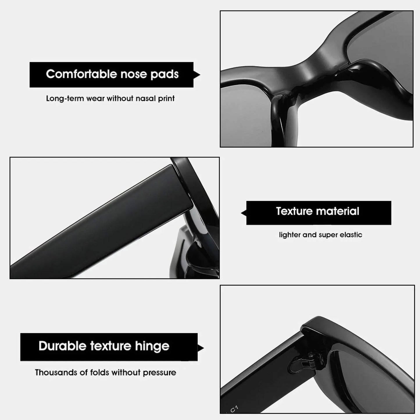 Rectangle Sunglasses for Women Retro Driving Glasses - 90S Vintage Narrow Square Frame - Aesthetic Fashion Eyewear for Streetwear & Travel