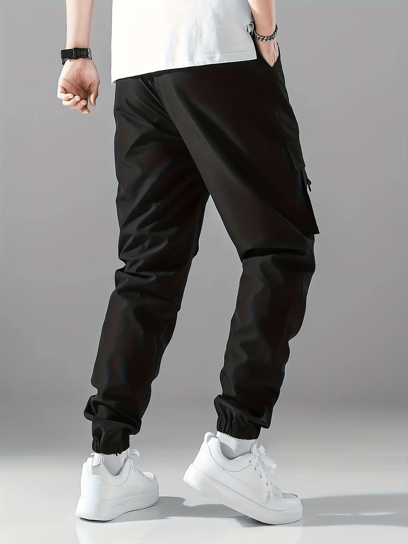 Men'S Casual Letter Print Multi-Pocket Cargo Pants Menswear Pantalones Para Hombre Mens Pants