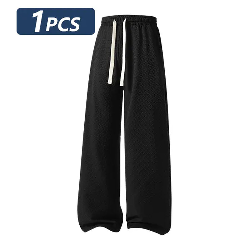 Summer Casual Sweatpants, Lightweight Breathable Fitness Running Outdoor All-Season Fashionable Comfortable Lightweight Daily Wear Bo Men'S Solid Color Drawstring Waist Long Pants Pantalones Para Hombre