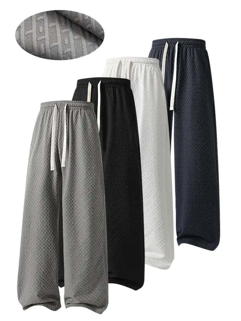 Summer Casual Sweatpants, Lightweight Breathable Fitness Running Outdoor All-Season Fashionable Comfortable Lightweight Daily Wear Bo Men'S Solid Color Drawstring Waist Long Pants Pantalones Para Hombre