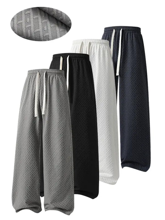 Summer Casual Sweatpants, Lightweight Breathable Fitness Running Outdoor All-Season Fashionable Comfortable Lightweight Daily Wear Bo Men'S Solid Color Drawstring Waist Long Pants Pantalones Para Hombre