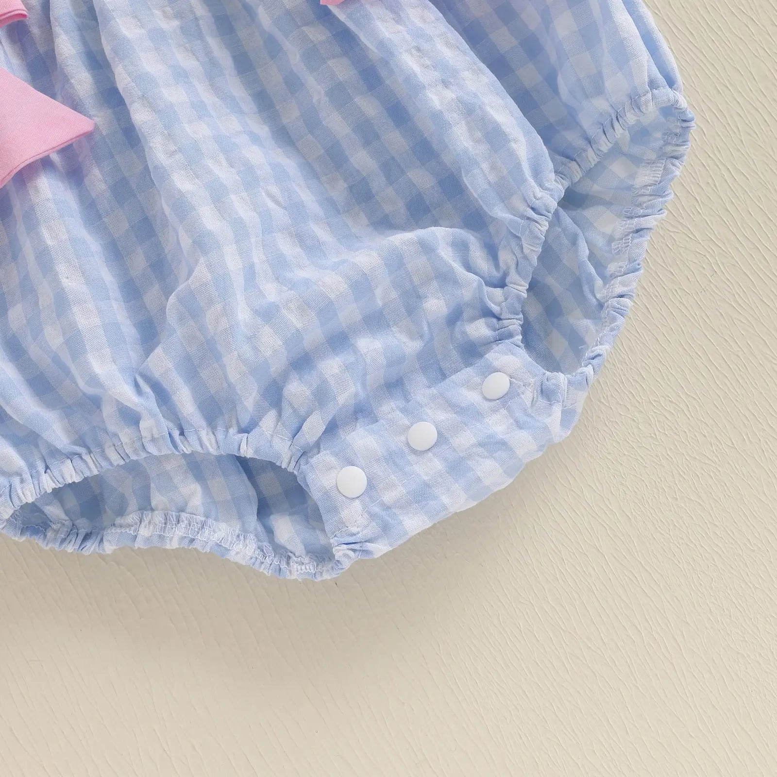 Baby Girls Rompers Easter Clothes Rabbit Embroidery Plaid Fly Sleeve Summer Bodysuits Jumpsuits Plaid Bubble Romper Shamrock Embroidery Irish Day Spring Clothes