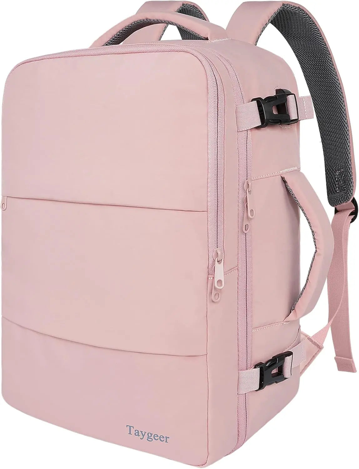 Taygeer Travel Backpack for Women, Carry on Backpack with USB Charging Port & Shoe Pouch, TSA 15.6Inch Laptop Mochila Flight Approved, Nurse Bag Casual Daypack for Weekender Business Hiking, Pink