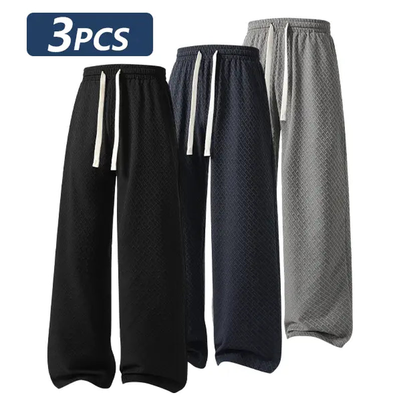 Summer Casual Sweatpants, Lightweight Breathable Fitness Running Outdoor All-Season Fashionable Comfortable Lightweight Daily Wear Bo Men'S Solid Color Drawstring Waist Long Pants Pantalones Para Hombre