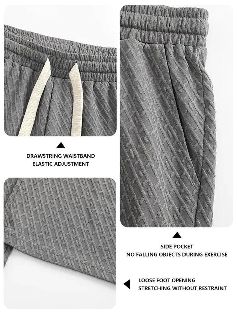 Summer Casual Sweatpants, Lightweight Breathable Fitness Running Outdoor All-Season Fashionable Comfortable Lightweight Daily Wear Bo Men'S Solid Color Drawstring Waist Long Pants Pantalones Para Hombre