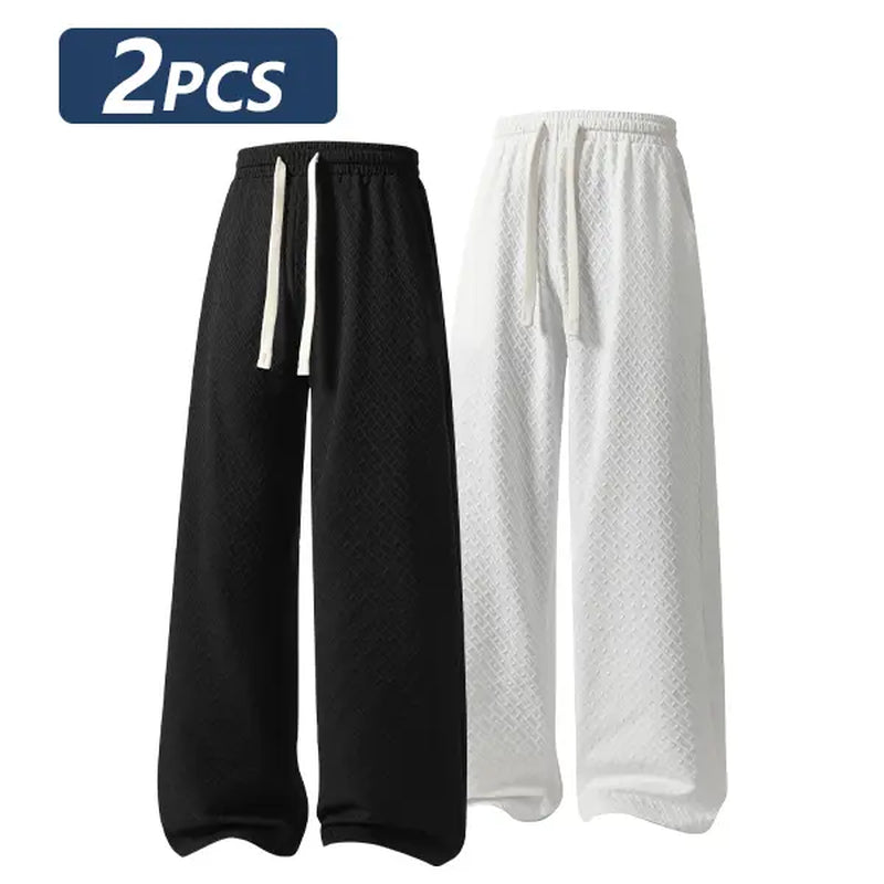 Summer Casual Sweatpants, Lightweight Breathable Fitness Running Outdoor All-Season Fashionable Comfortable Lightweight Daily Wear Bo Men'S Solid Color Drawstring Waist Long Pants Pantalones Para Hombre