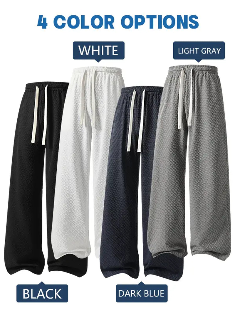 Summer Casual Sweatpants, Lightweight Breathable Fitness Running Outdoor All-Season Fashionable Comfortable Lightweight Daily Wear Bo Men'S Solid Color Drawstring Waist Long Pants Pantalones Para Hombre