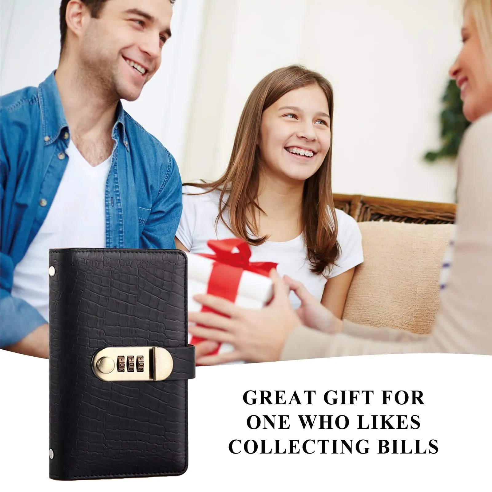 A6 Compact Locked Savings Notebook Binder with Built-In Lock - 50 Sheets/100 Pages Financial Organizer, Easy Budgeting Tool for Beginners, Cool Office Accounting Supplies